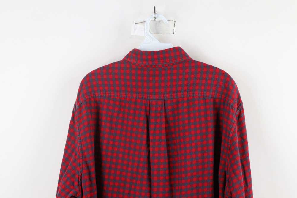 Lands End × Vintage Lands End Flannel Collared Bu… - image 10