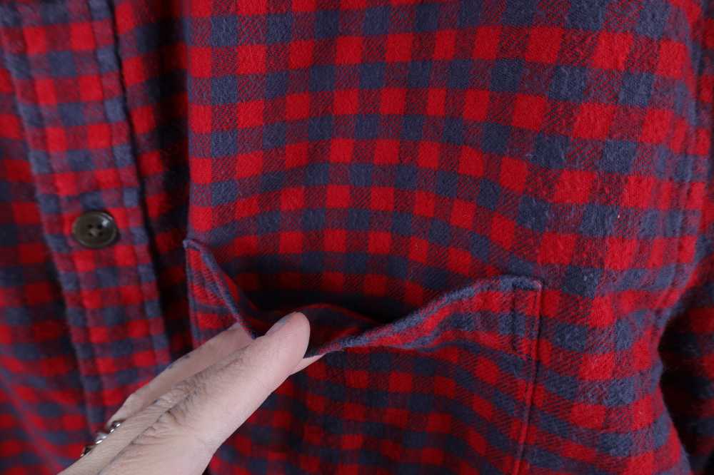 Lands End × Vintage Lands End Flannel Collared Bu… - image 5