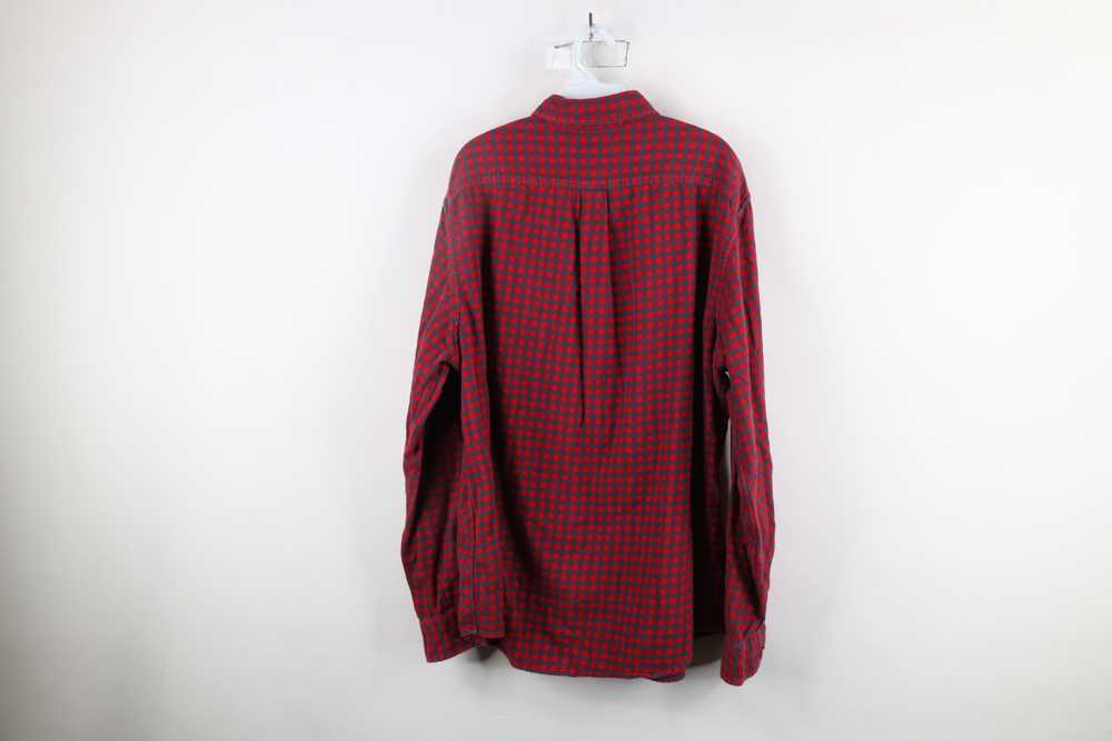 Lands End × Vintage Lands End Flannel Collared Bu… - image 9