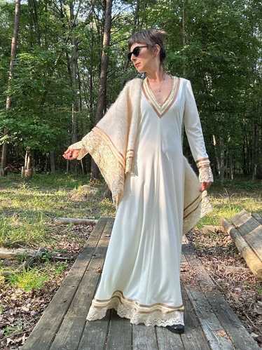 1970s Giorgio Di Sant Angelo Maxi Dress with Shawl - image 1