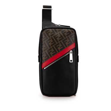 Black Fendi Zucca Leather FF 1974 Diagonal Vitell… - image 1