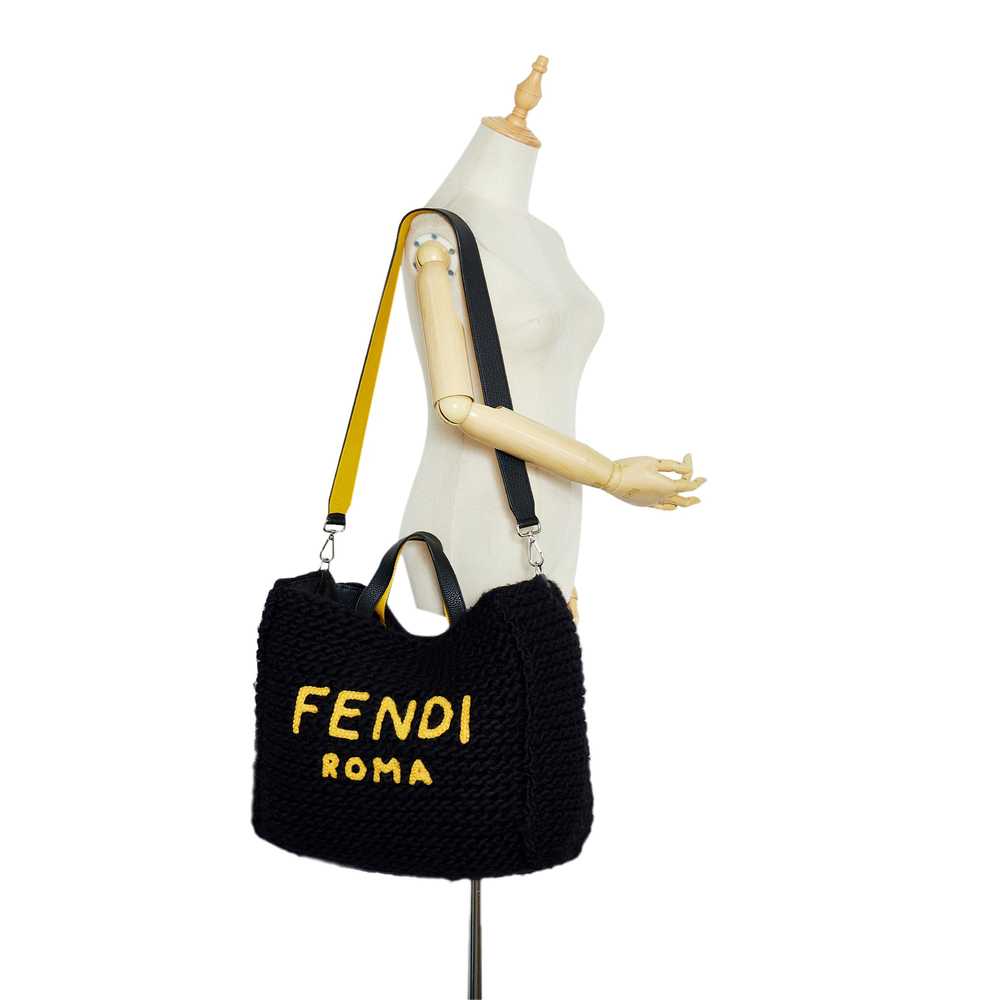 Black Fendi Wool Satchel - image 7