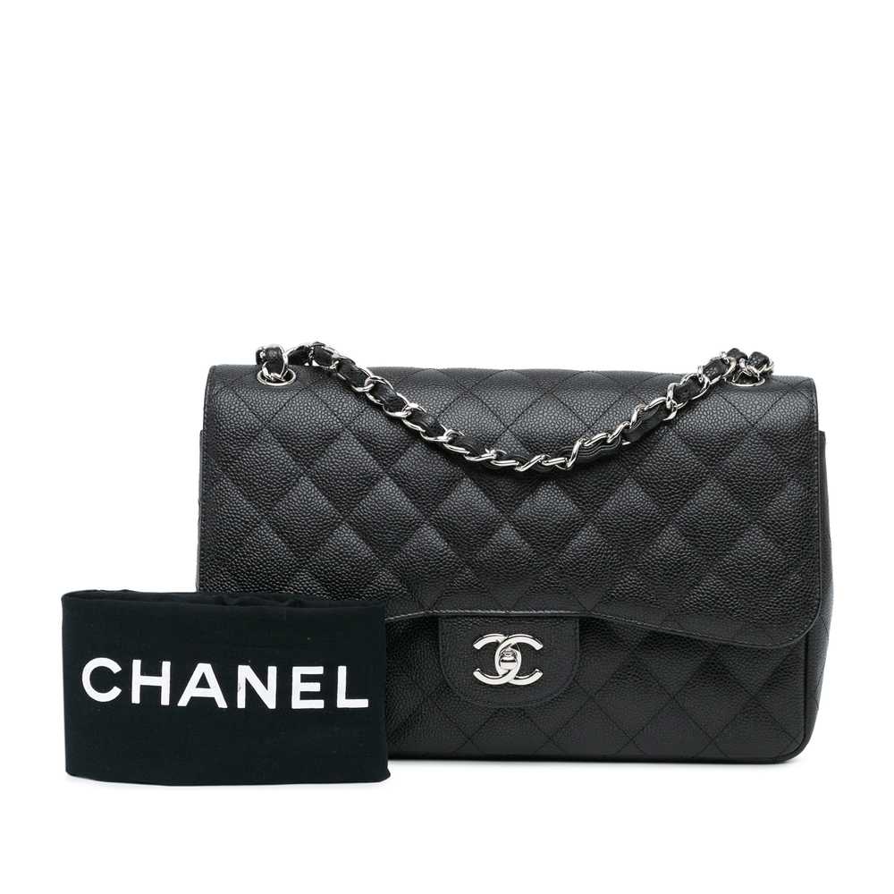 Black Chanel Jumbo Classic Caviar Double Flap Sho… - image 10