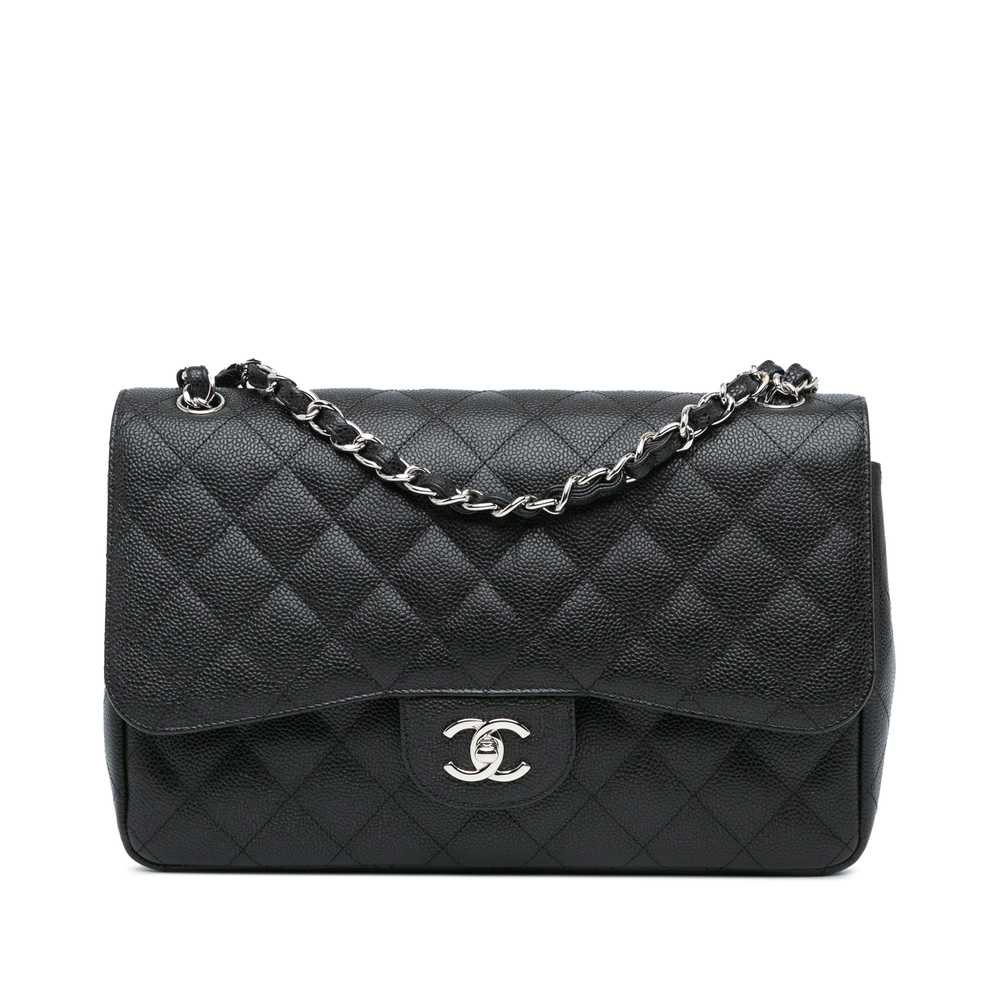 Black Chanel Jumbo Classic Caviar Double Flap Sho… - image 1