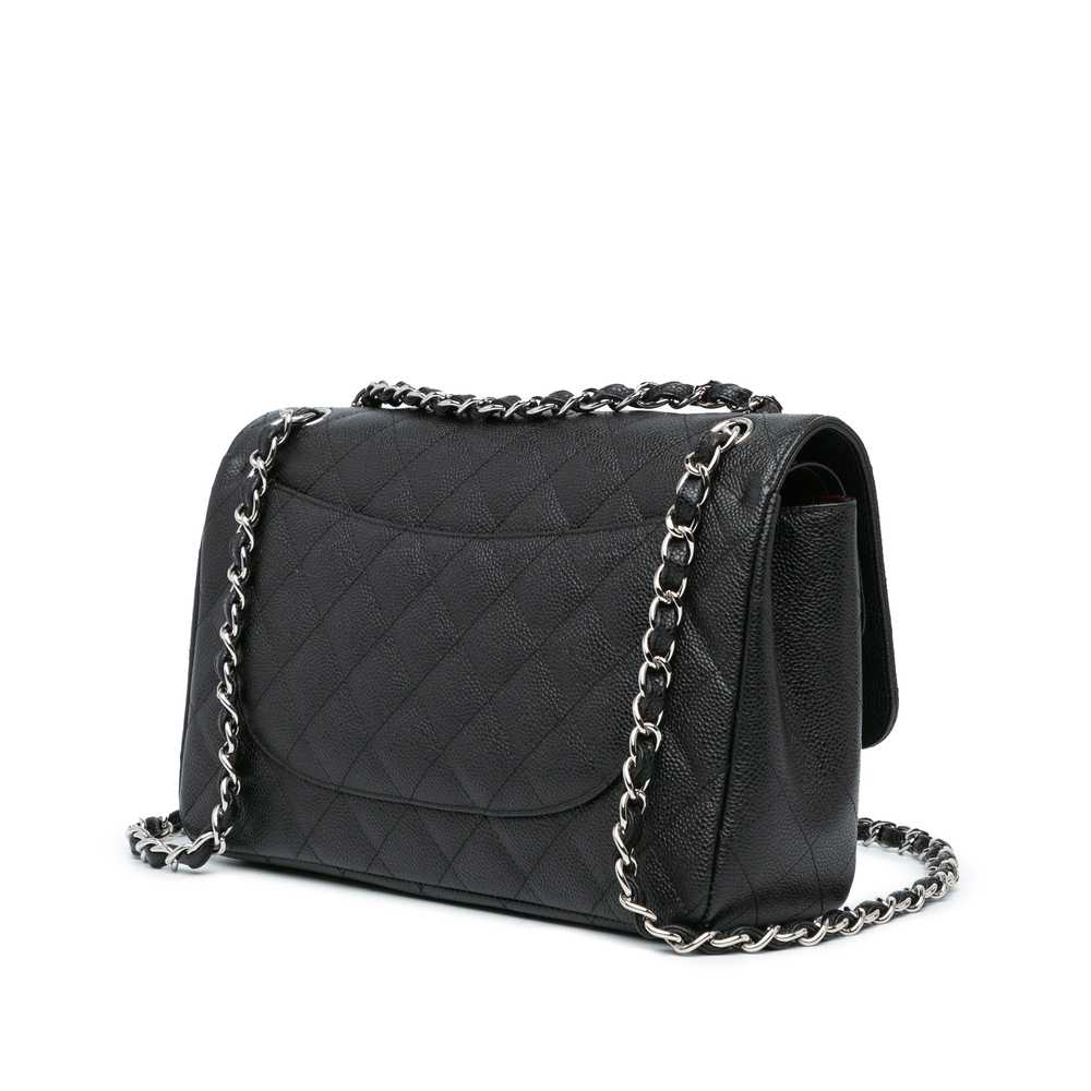 Black Chanel Jumbo Classic Caviar Double Flap Sho… - image 2