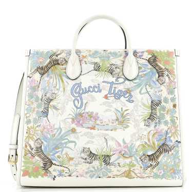 GUCCI Gucci Tiger Convertible Open Tote Printed Le