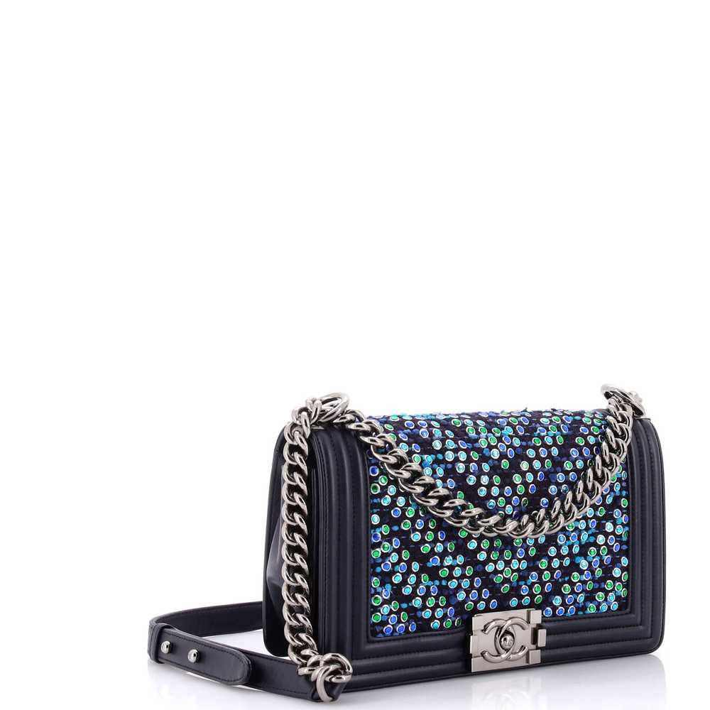 CHANEL Boy Flap Bag Chevron Tweed and Rhinestones… - image 2