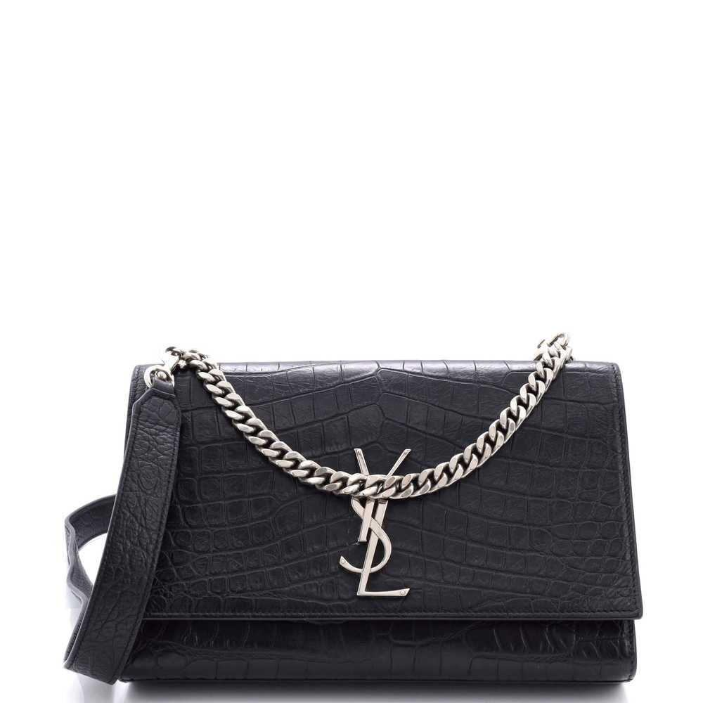 Saint Laurent Classic Monogram Shoulder Bag Croco… - image 1