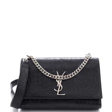 Saint Laurent Classic Monogram Shoulder Bag Croco… - image 1