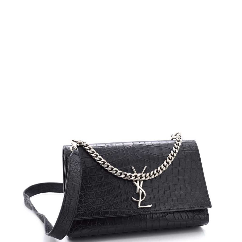 Saint Laurent Classic Monogram Shoulder Bag Croco… - image 2