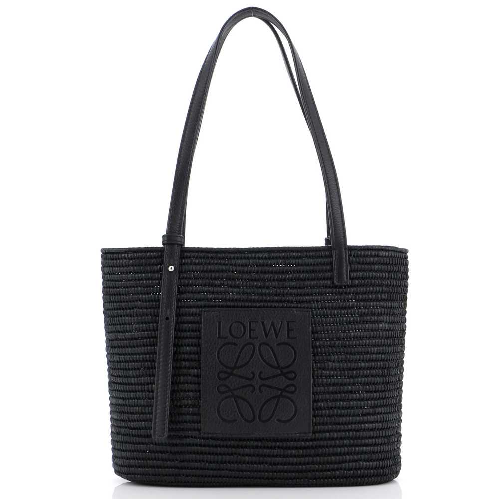 LOEWE Square Basket Tote Woven Raffia Small - image 1