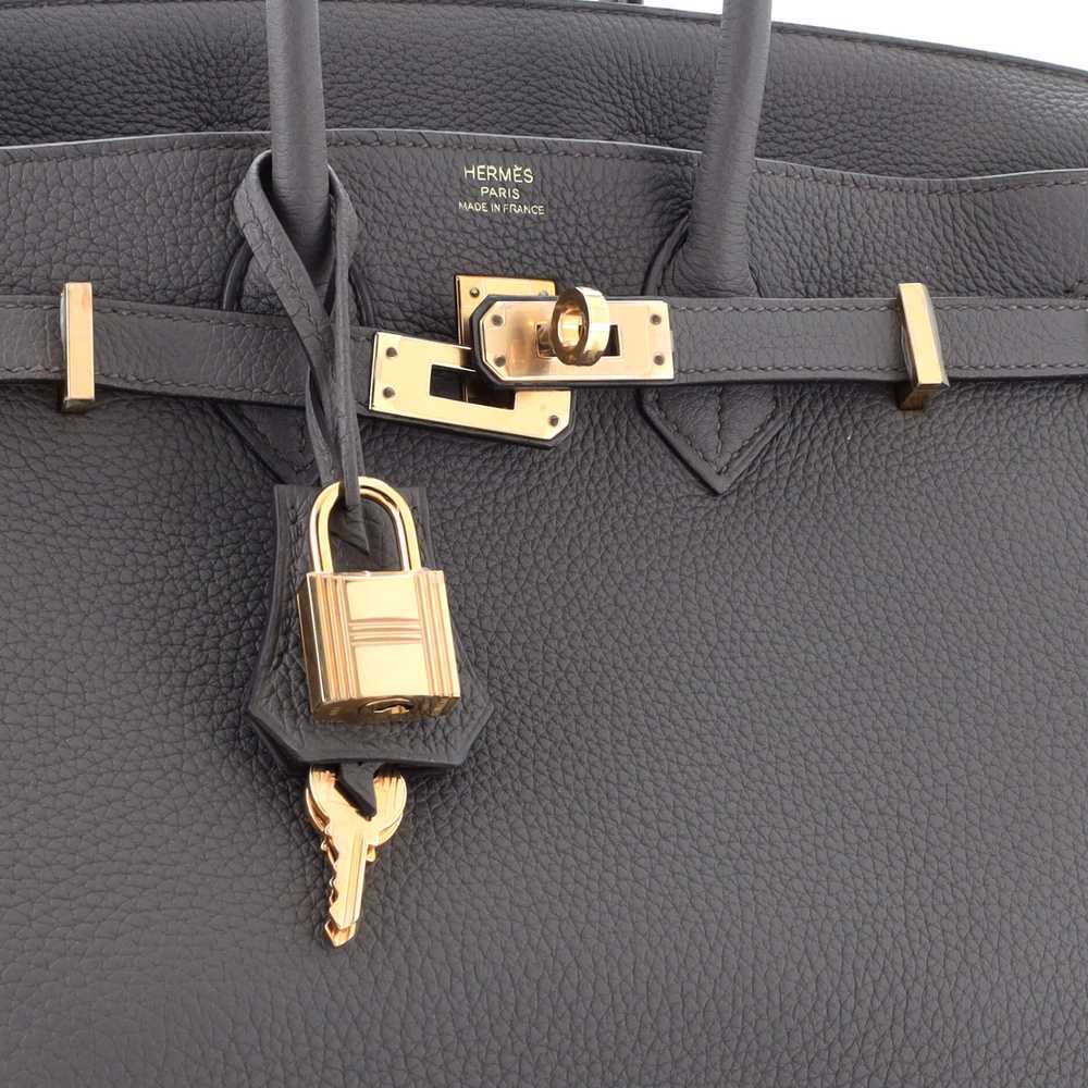 Hermes Birkin Handbag Grey Togo with Rose Gold Ha… - image 7