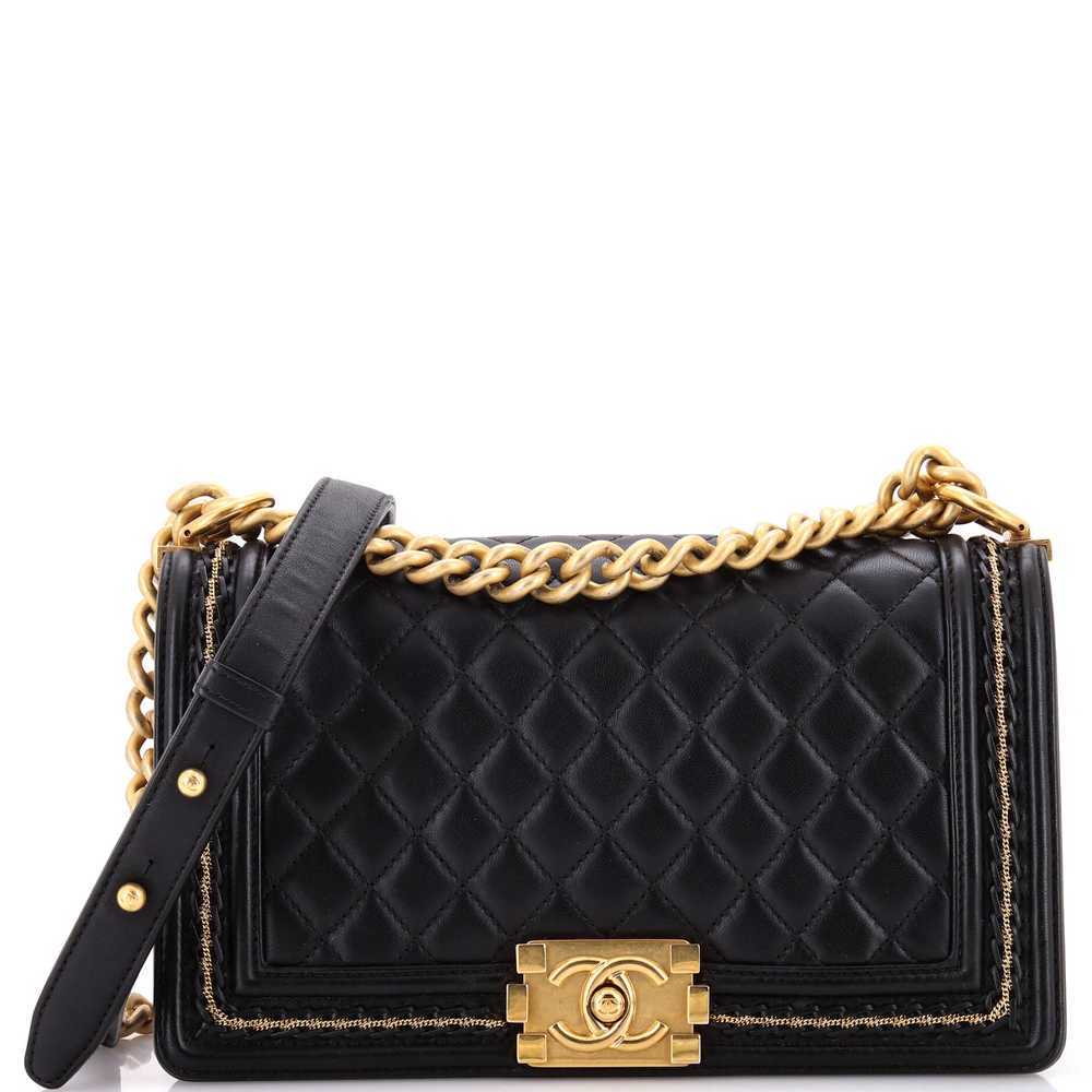 CHANEL Boy Flap Bag Quilted Lambskin with Chain D… - image 1