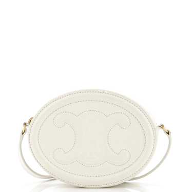 CELINE Triomphe Oval Crossbody Bag Leather Mini