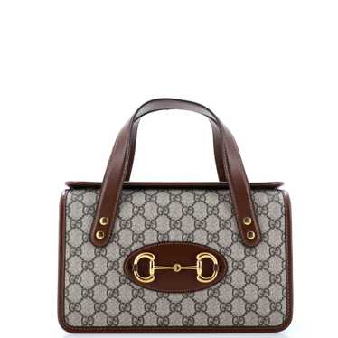 GUCCI Horsebit 1955 Boston Bag GG Coated Canvas Sm