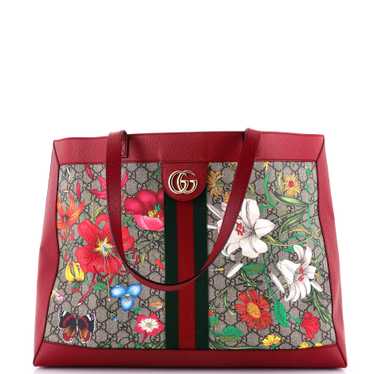 GUCCI Ophidia Soft Open Tote Flora GG Coated Canva