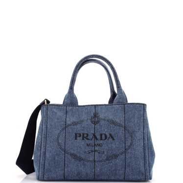 PRADA Canapa Convertible Tote Denim Mini