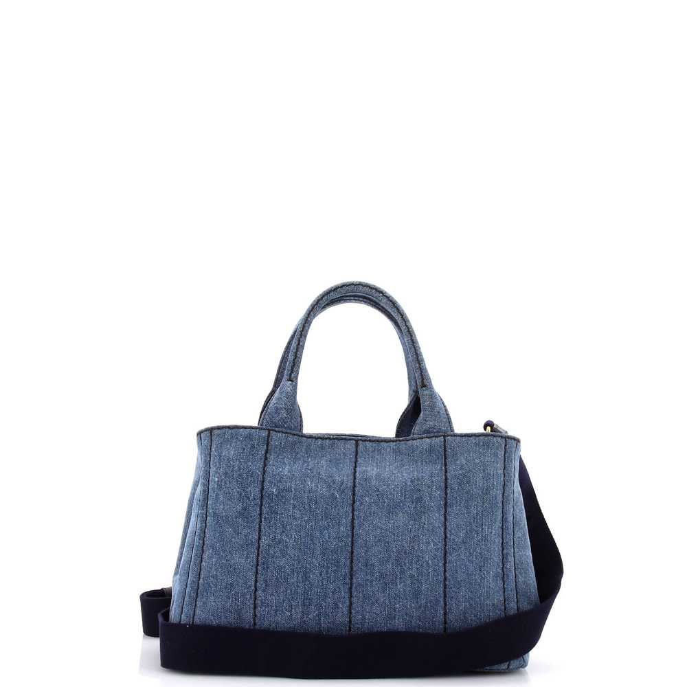 PRADA Canapa Convertible Tote Denim Mini - image 3