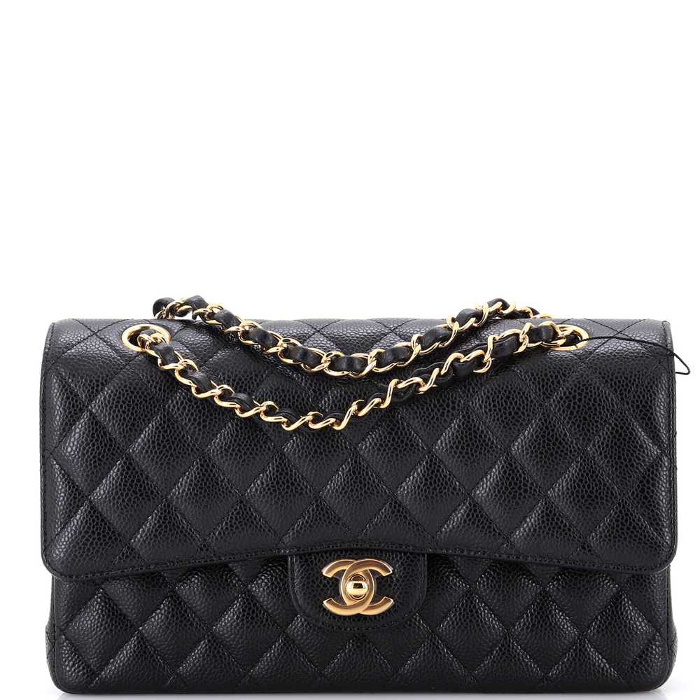 CHANEL Classic Double Flap Bag Quilted Caviar Med… - image 1