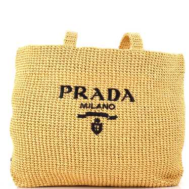 PRADA Logo Tote Raffia XL