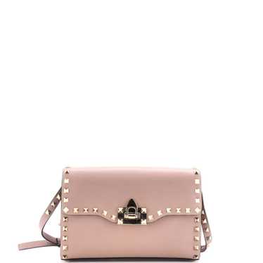 VALENTINO GARAVANI Rockstud Flip Lock Flap Bag Lea