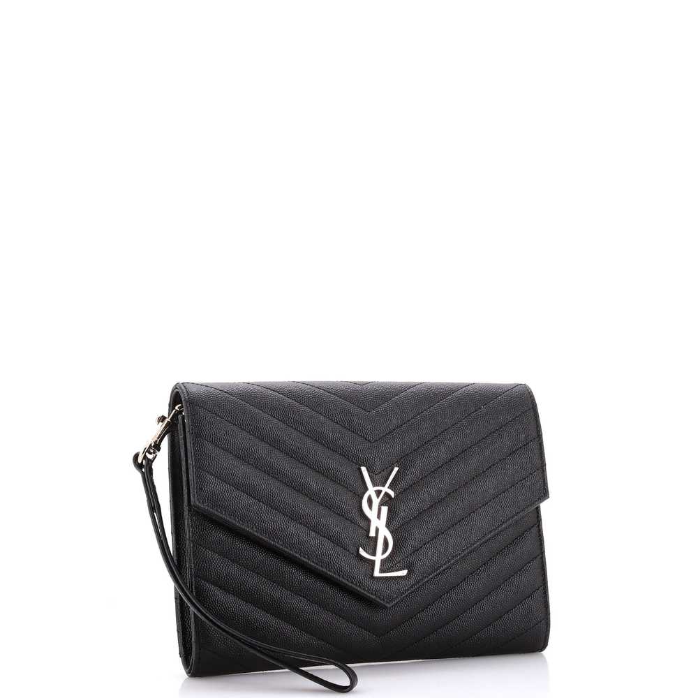 Saint Laurent Classic Monogram Envelope Wristlet … - image 2