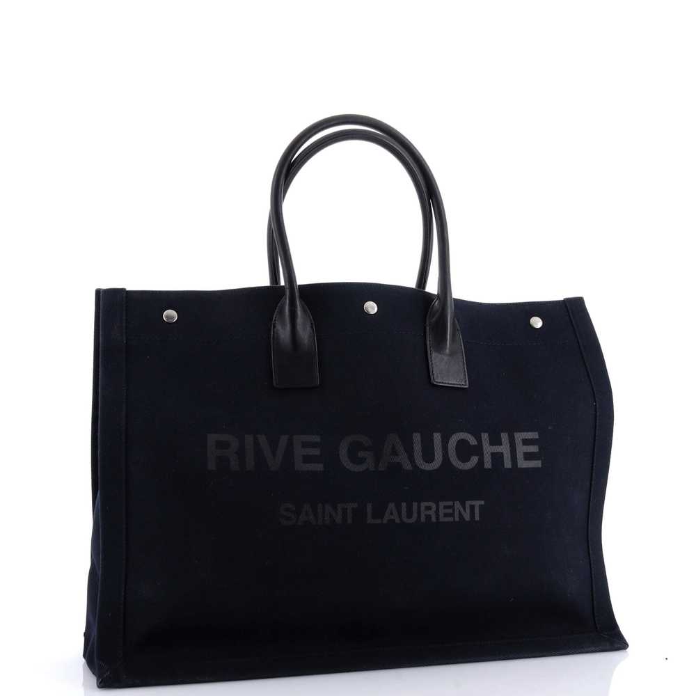 Saint Laurent Rive Gauche Shopper Tote Canvas Lar… - image 2