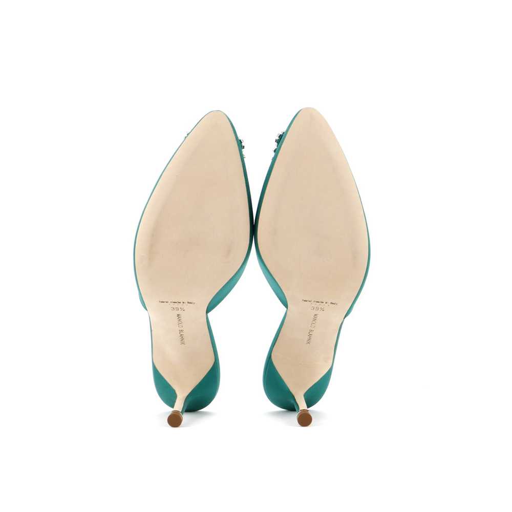 Manolo Blahnik Women's Hangisimu Heeled Mules Sat… - image 7