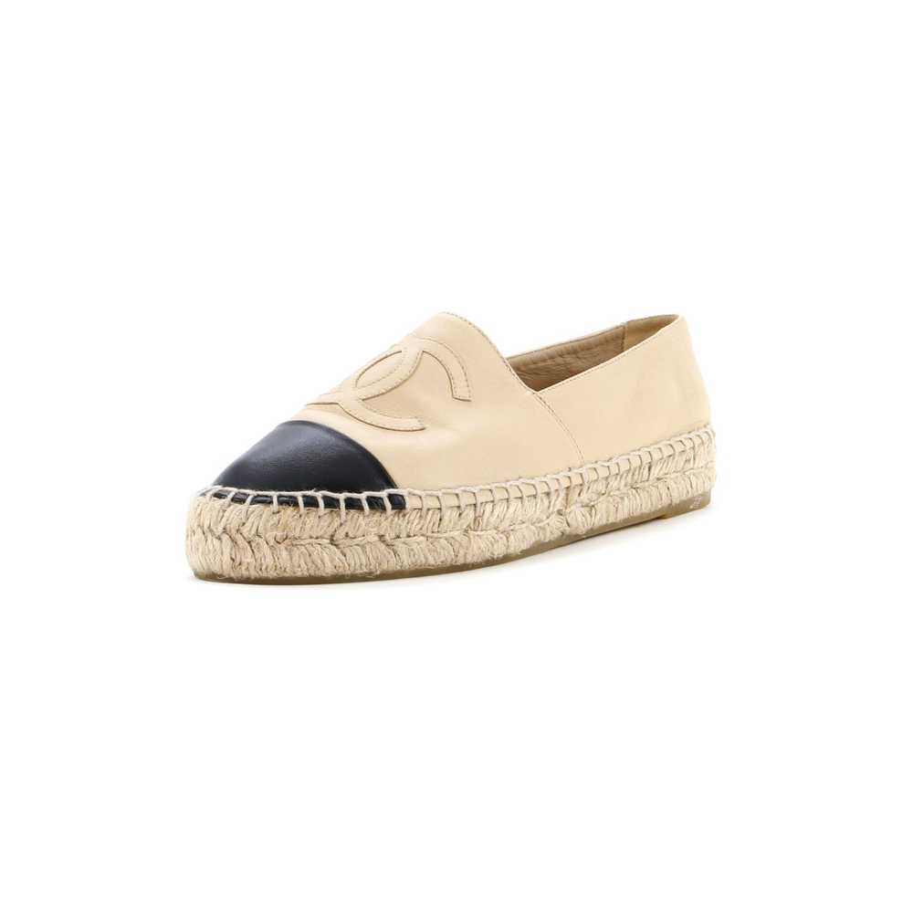 CHANEL Women's CC Cap Toe Espadrilles Leather - image 1