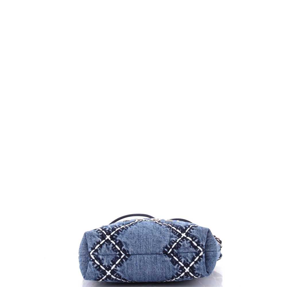 CHANEL 22 Chain Hobo Quilted Studded Denim Mini - image 4