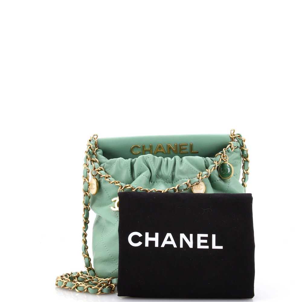 CHANEL Resin Charms Chain Bucket Bag Quilted Lamb… - image 2