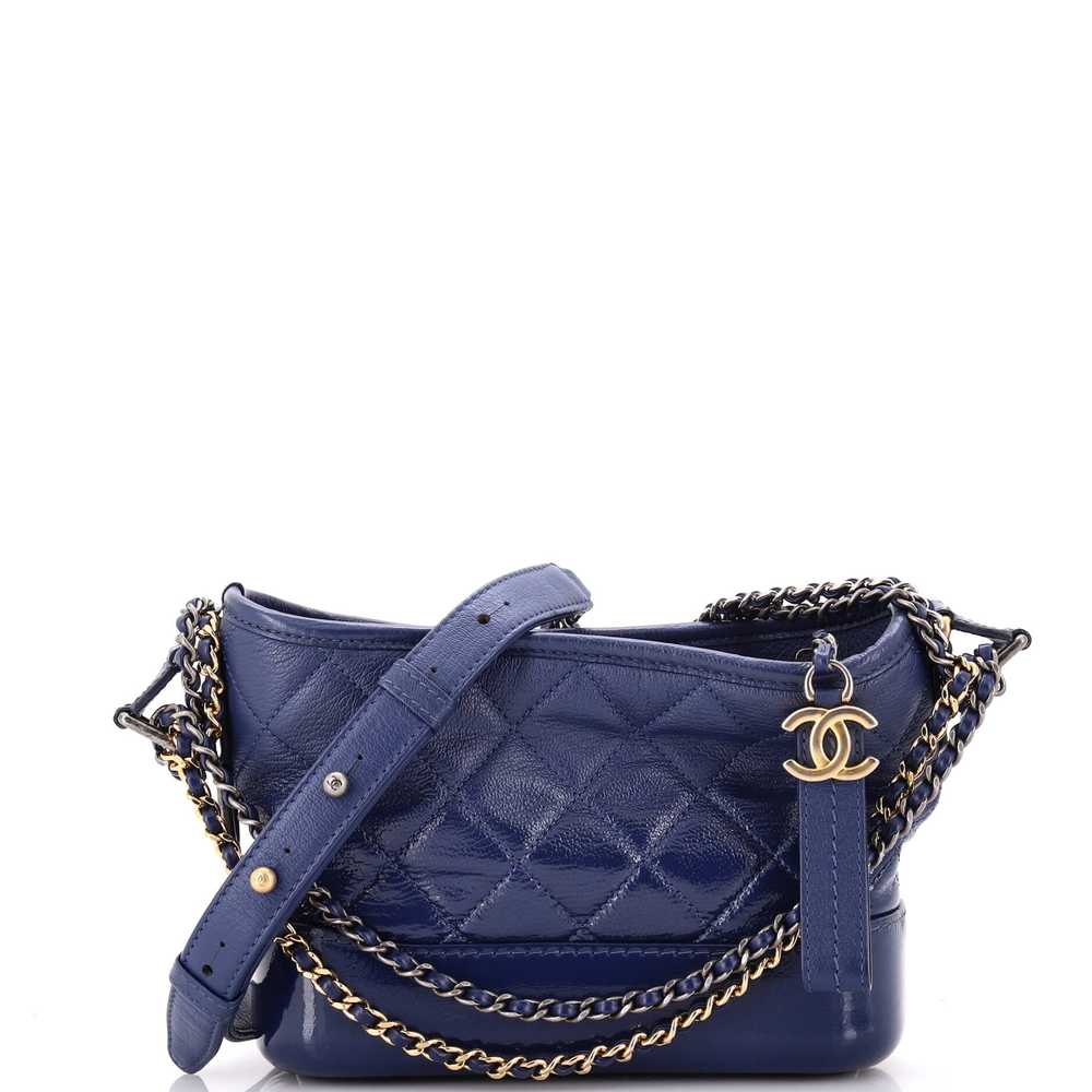 CHANEL Gabrielle Hobo Quilted Goatskin and Patent… - image 1