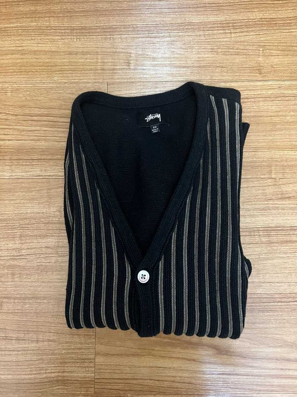 Stussy Stussy striped V neck cardigan - image 3