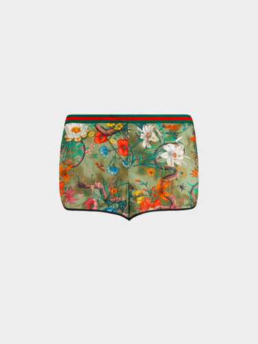 Gucci 2017 Men's Snake and Floral Print Nylon Swim