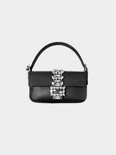 Fendi 2018 Black Leather Swarovski Crystal-embelli