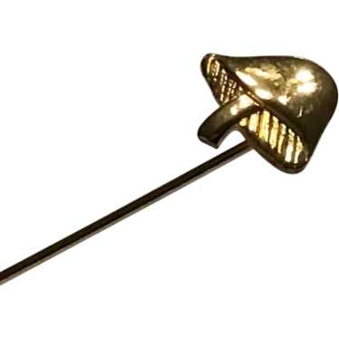 Gold Tone Mushroom Stick Pin - image 1