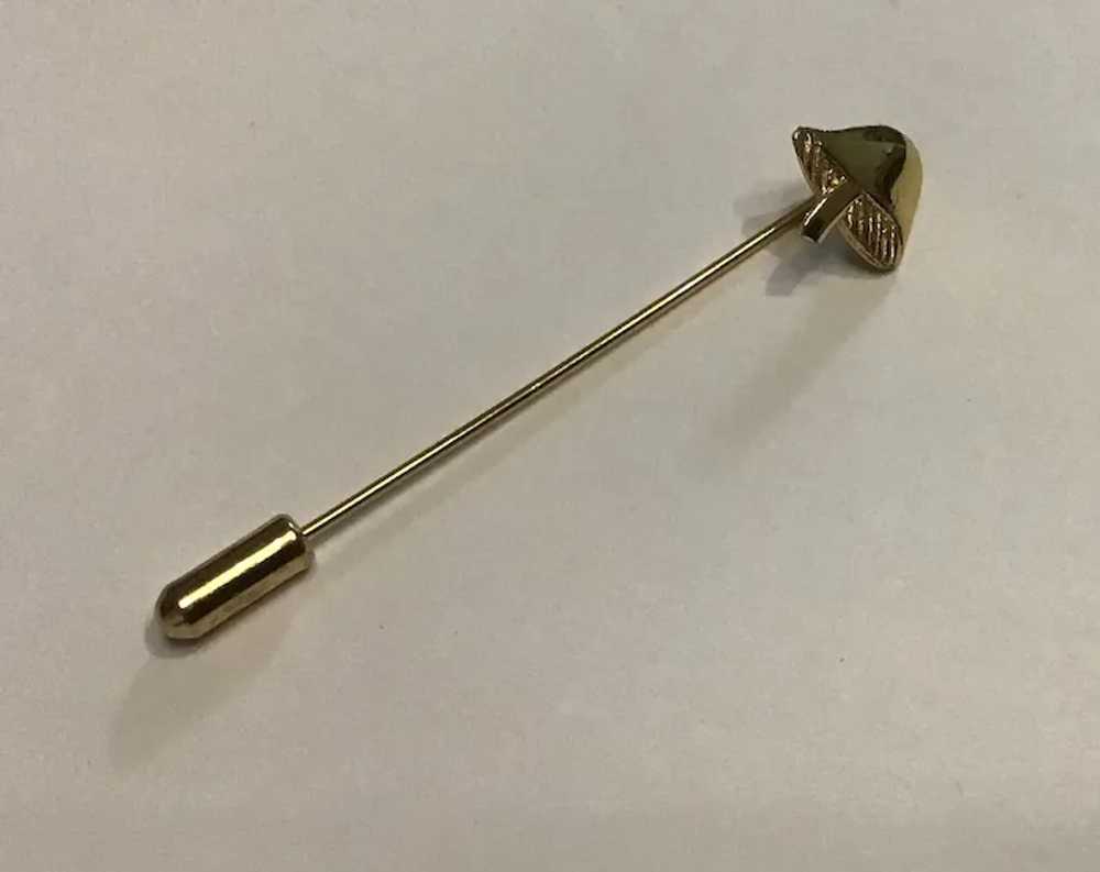 Gold Tone Mushroom Stick Pin - image 2