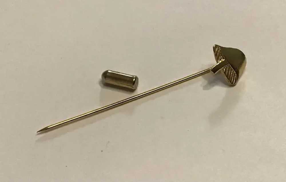 Gold Tone Mushroom Stick Pin - image 3