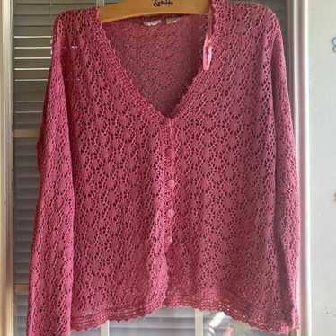 Vintage Pink crochet vintage sweater - image 1