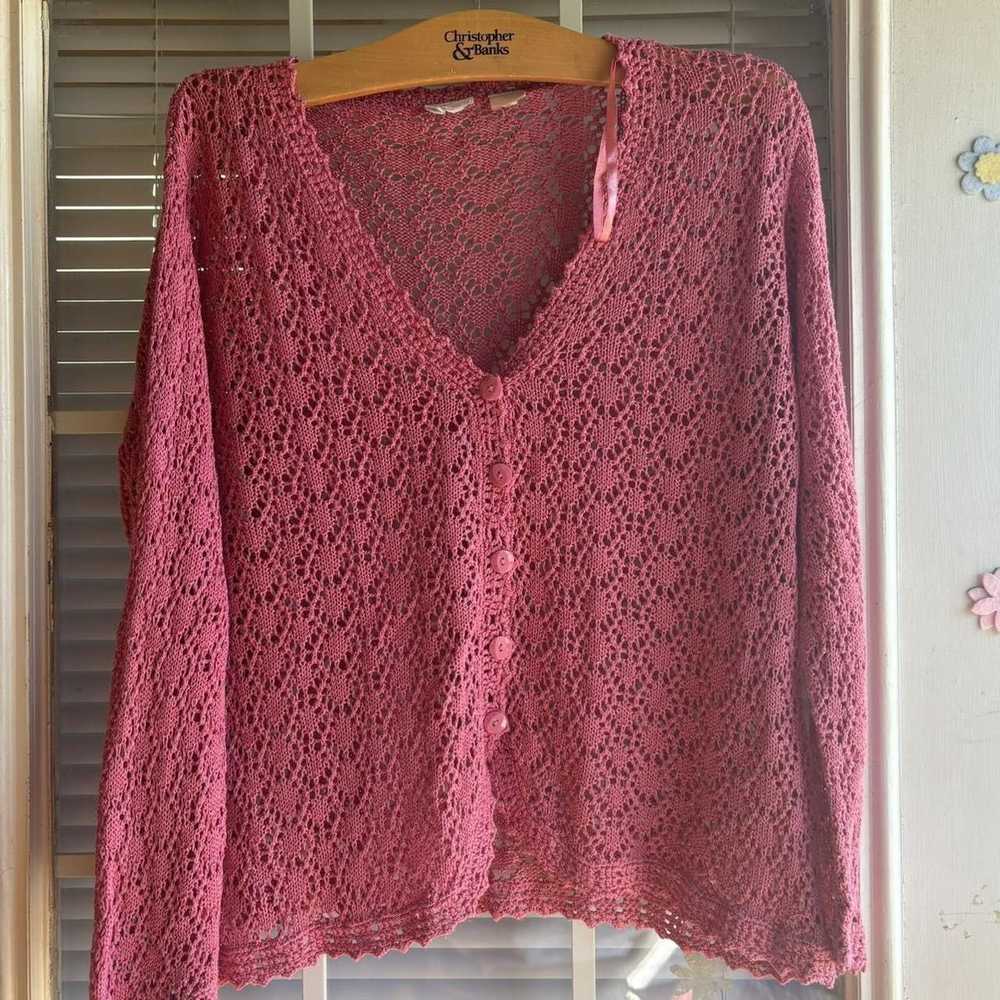 Vintage Pink crochet vintage sweater - image 2