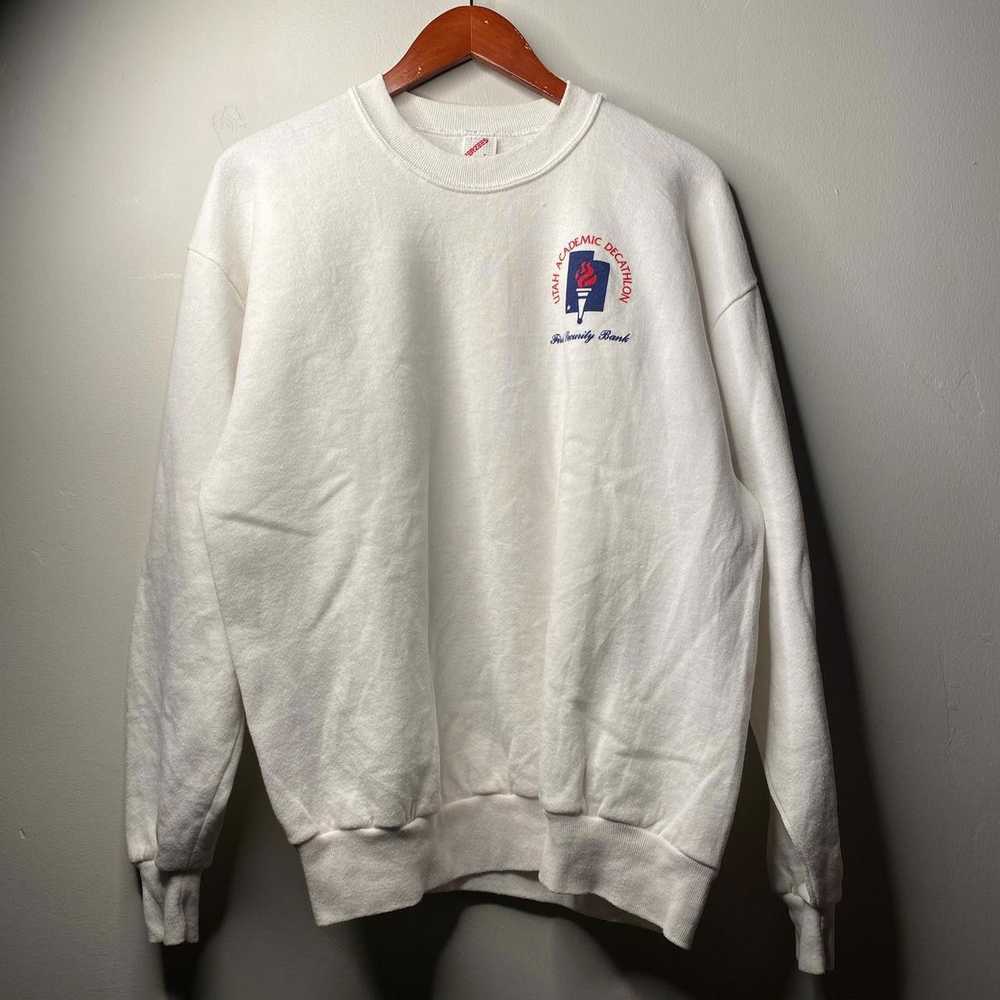 Vintage Vintage Utah White Sweatshirt Size Large - image 1