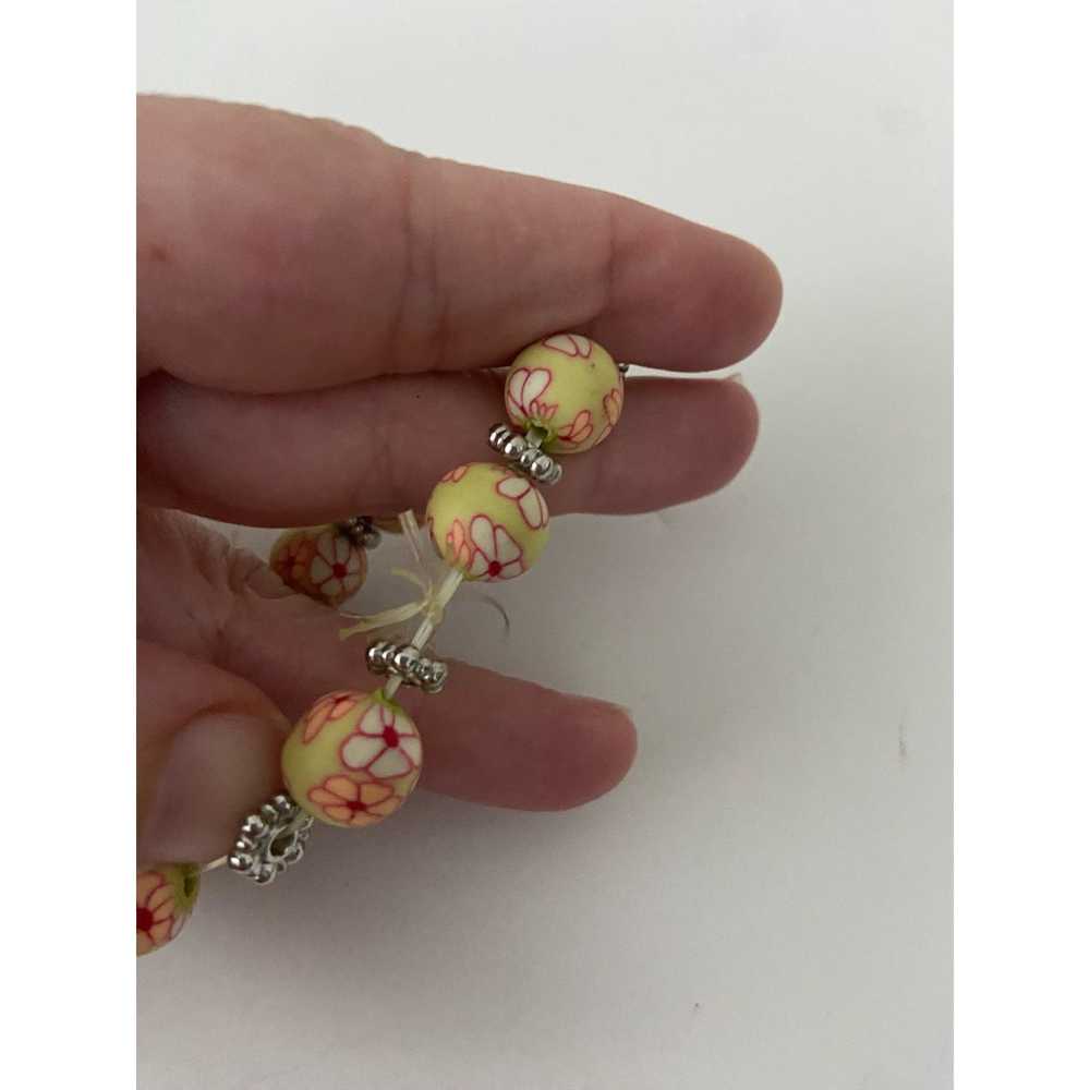 Handmade Handmade flower fimo clay bead bracelet - image 4