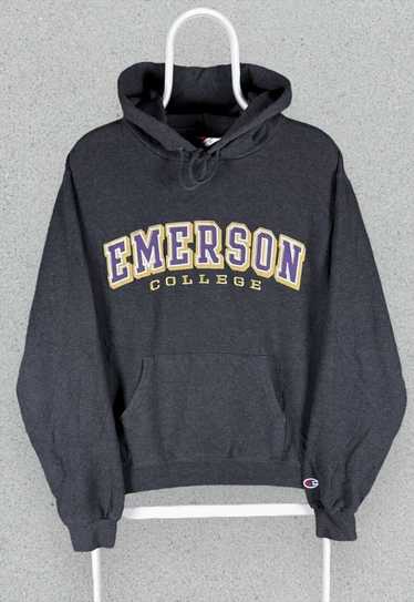 Vintage Champion Grey Hoodie Emerson College Mens 