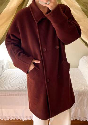 Vintage Burgundy Cocoa Wool Coat