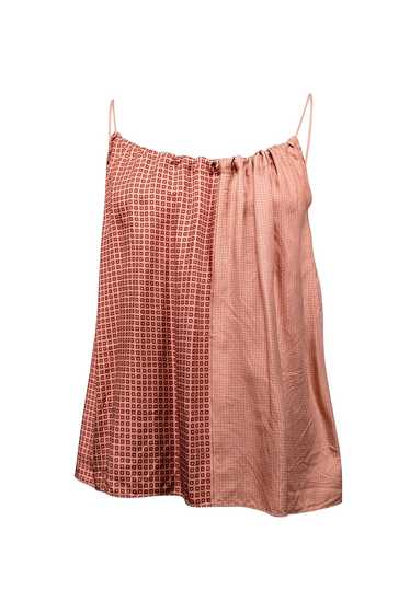 Helmut Lang - Peach & Rust Red Print Sleeveless To