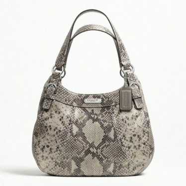 Coach Maggie python pattern sand 2024 color hobo bag