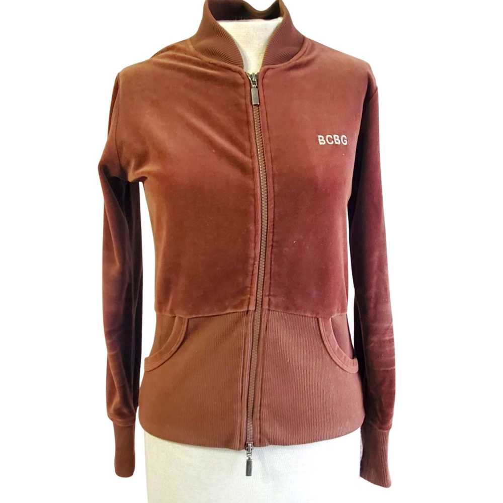 Bcbg Maxazria BCBGMaxazria Brown Velour Jacket Fu… - image 1