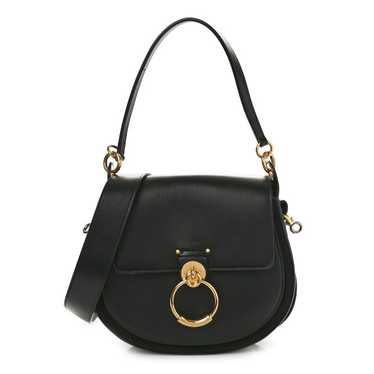 CHLOE Calfskin Suede Large Tess Bag Black