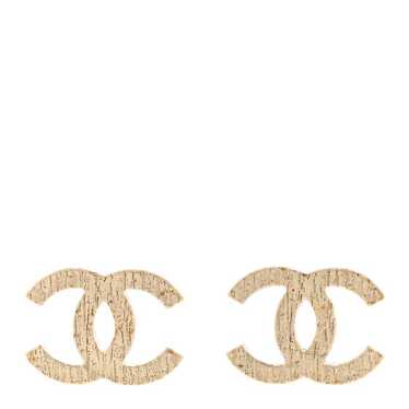 CHANEL Metal Textured CC Earrings Gold - image 1