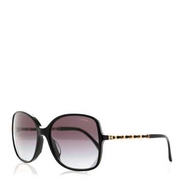 CHANEL Lambskin Square Chain Sunglasses 5210-Q Bl… - image 1